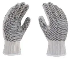 GUANTE TEJIDO BLANCO O GRIS CON PUNTO DE PVC