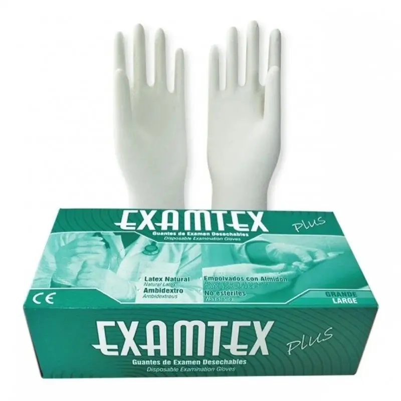 GUANTE DE LATEX TIPO EXAMTEX (CAJA X 100 UNIDADES)