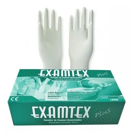GUANTE DE LATEX TIPO EXAMTEX (CAJA X 100 UNIDADES)