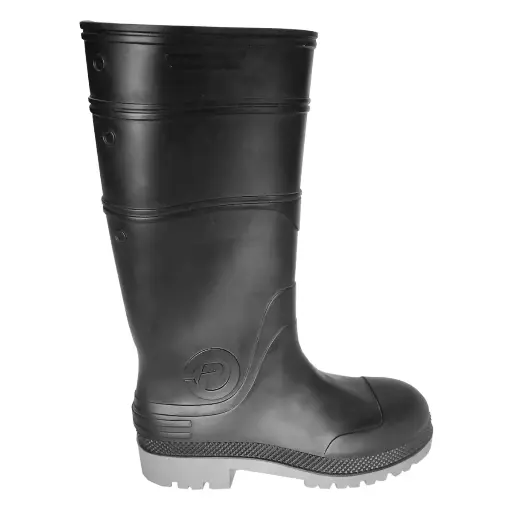 BOTA DE PVC NEGRA CON PUNTA TRACTOR SAFETY